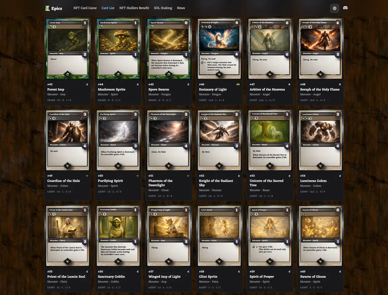 Buidlers Guild Light Monster Cards